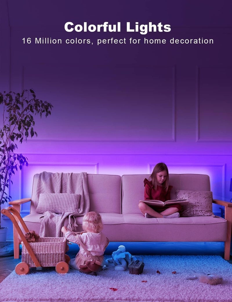 DAYBETTER Smart RGB Led Strip Lights, 200ft Led Lights for Bedroom with App Control, Multicolor Changing Led Light Strips Apply for Home Decor, Living Room, Kitchen, Home Party Decoration - Image 2